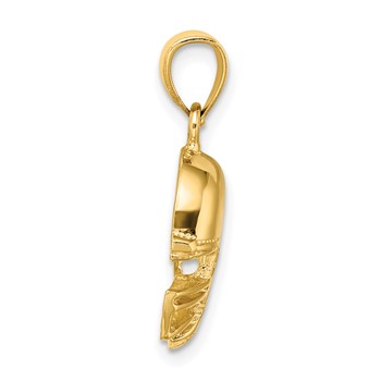 14k Polished Open-Backed Football Helmet Charm — alternate view