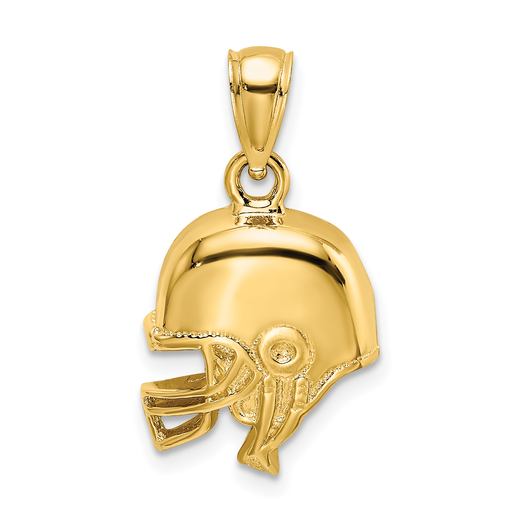 Open-Backed Football Helmet Pendant Charm Real 14k Yellow Gold 18.8x14.1mm main product image