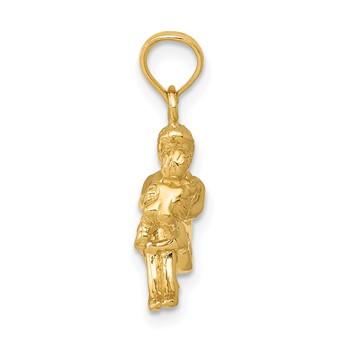 14k Mother Holding Child Pendant — alternate view