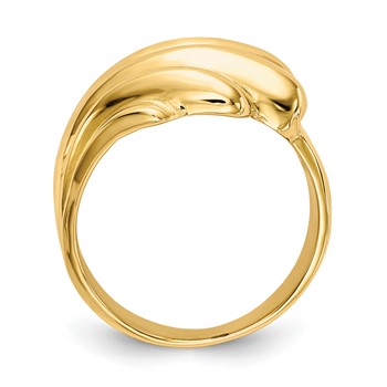 14k High Polished Wave Dome Ring — alternate view