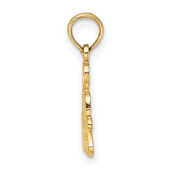 14k Heart AND KISSES Charm — alternate view