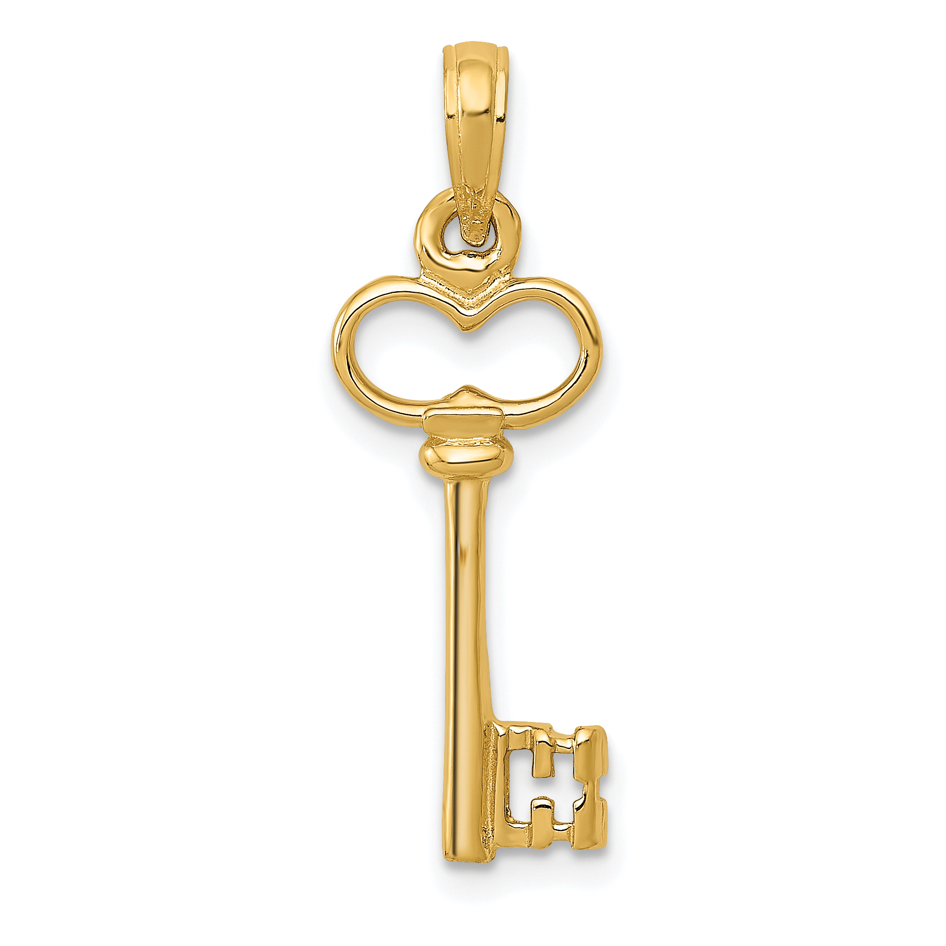 3-D Key Charm Pendant 14k Yellow Gold 26x8mm Symbols Solid main product image