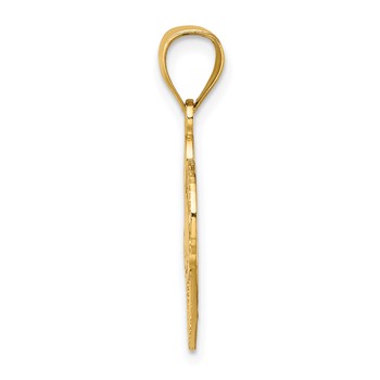 14k LOVE Script in Heart Frame Charm — alternate view