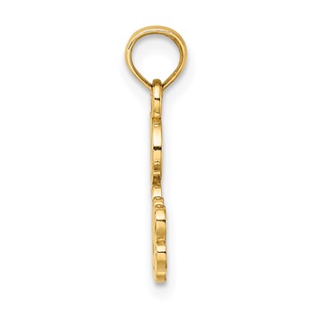 14k LOVE Script with Flower Charm — alternate view