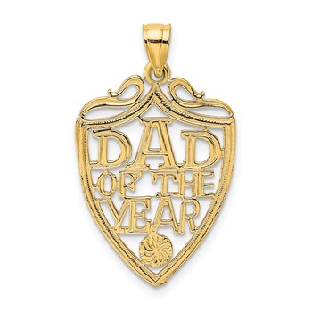14k DAD OF THE YEAR Plaque Charm