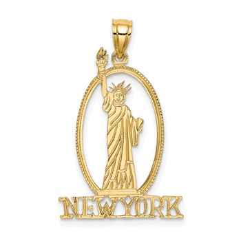 14k Cut-out NEW YORK with Statue of Liberty Charm
