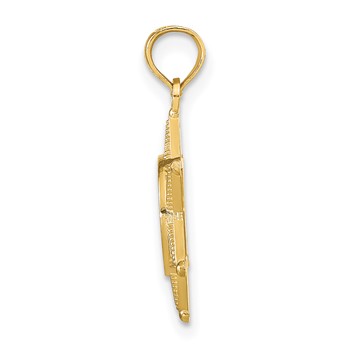 14k DEPUTY SHERIFF Badge with Bear Pendant — alternate view