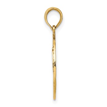 14k Fireman Helmet in Circle Charm — alternate view