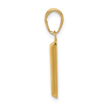 14k 3D Gold Bar Pendant — alternate view