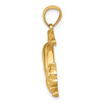 14k Stretching Cat Pendant — alternate view