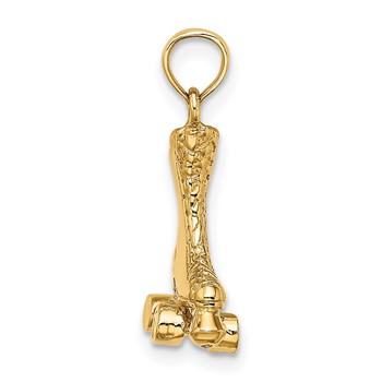 14k 3-D Roller Skate Charm — alternate view