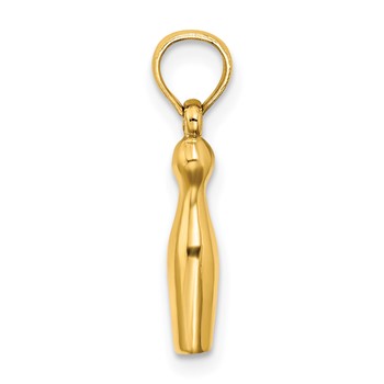 14k 3-D Bowling Pin Charm — alternate view