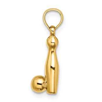 14k 3-D Bowling Pin and Ball Charm — alternate view