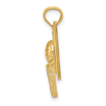 14k Basketball in Hoops with Backboard Pendant — alternate view