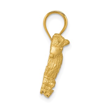 14k Poodle Dog Charm — alternate view