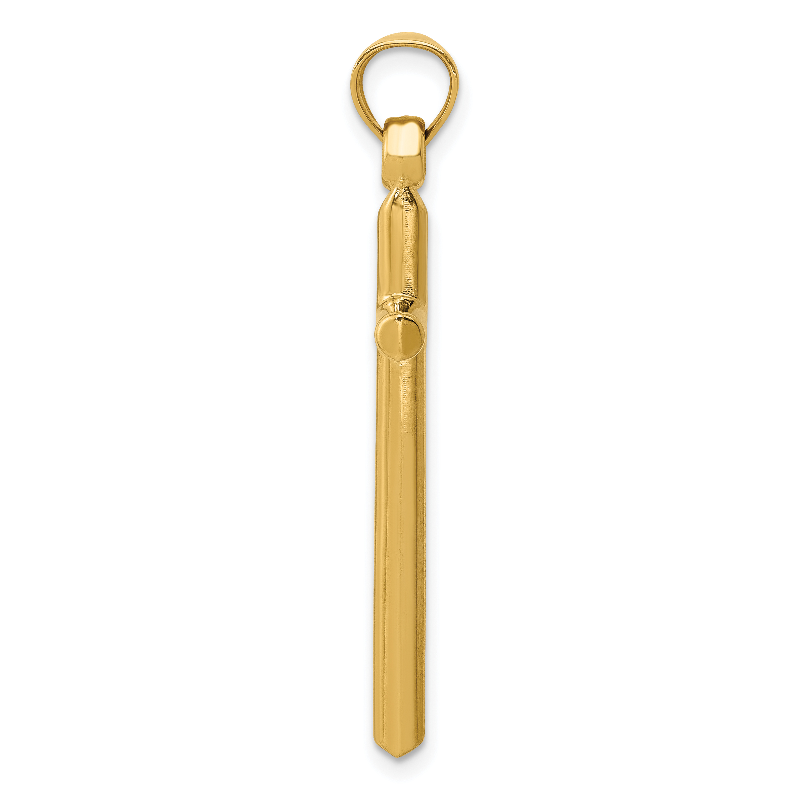 Cross Pendant Charm Real 14k Yellow Gold 38x20mm Religious Hollow detailed image 2