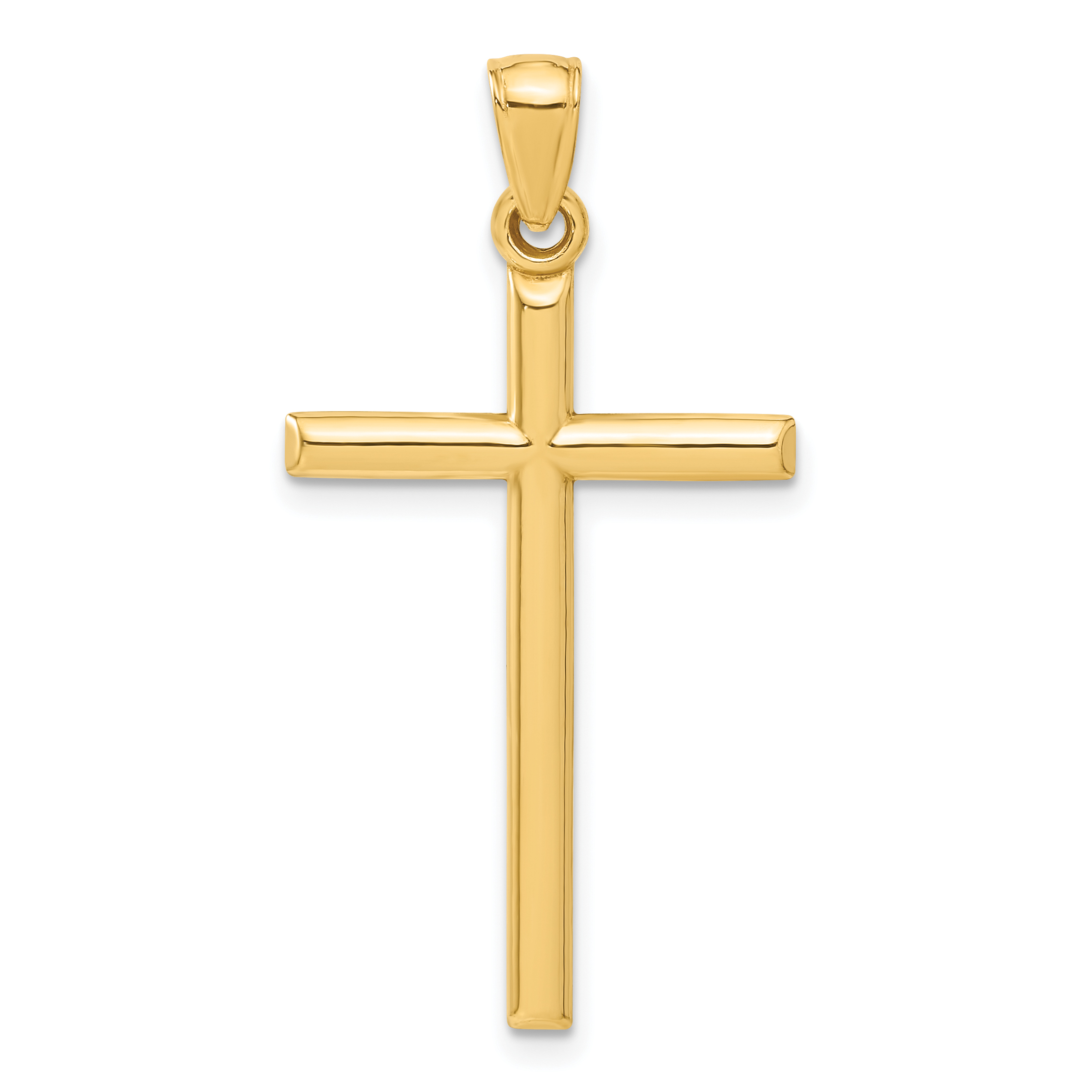 Cross Pendant Charm Real 14k Yellow Gold 38x20mm Religious Hollow detailed image 3