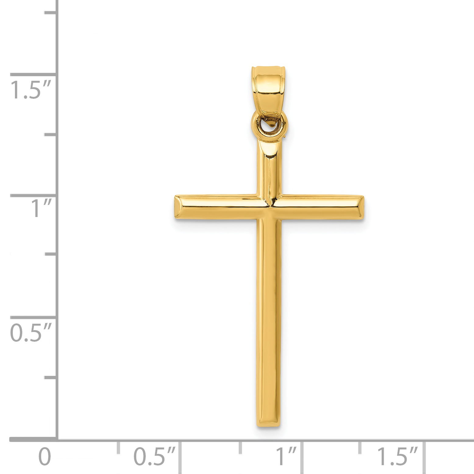 Cross Pendant Charm Real 14k Yellow Gold 38x20mm Religious Hollow detailed image 4