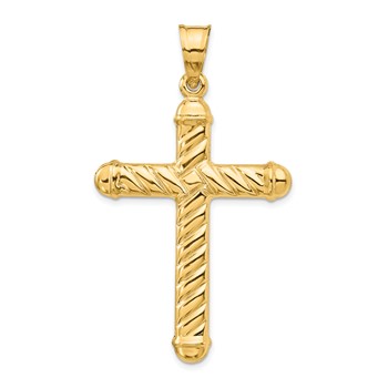 14k Hollow Cross Pendant