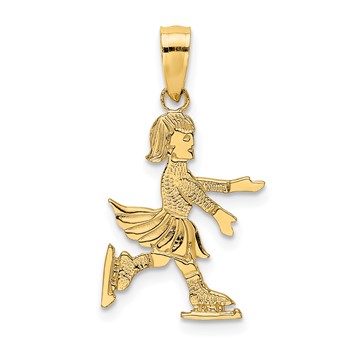14k Child Ice Skater Charm