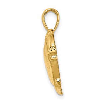 14k Soccer Shoe Kicking Ball Charm — alternate view