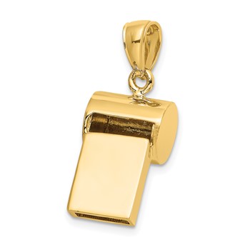 14k 3-D Working Whistle Charm — alternate view