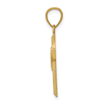 14k Polished Cross with Drape Pendant — alternate view