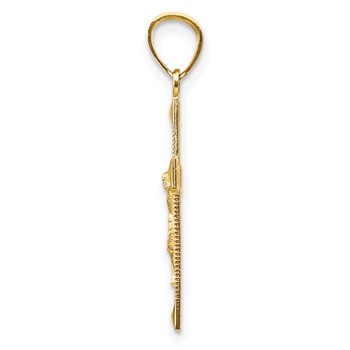 14k Diamond-cut Crucifix Pendant — alternate view