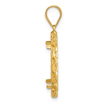 14k Polished Box with 18.0mm Prong Coin Bezel Pendant — alternate view