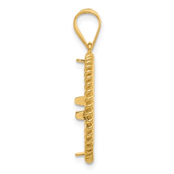 14k Polished Coil with 16.5mm Prong Coin Bezel Pendant — alternate view