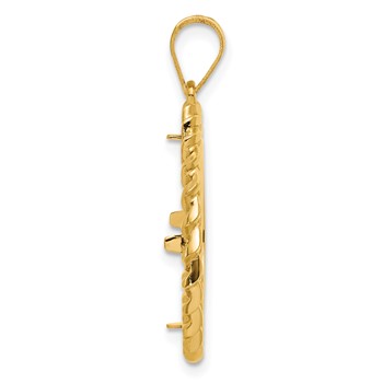 14k Polished Curb with 16.5mm Prong Coin Bezel Pendant — alternate view