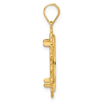14k Polished Multi Arch with 18.0mm Prong Coin Bezel Pendant — alternate view