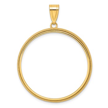 14k Polished Popcorn with 32.7mm Prong Coin Bezel Pendant