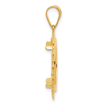 14k Polished Rainbow with 16.5mm Prong Coin Bezel Pendant — alternate view