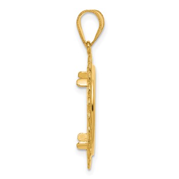 14k Polished Tilted with 16.5mm Prong Coin Bezel Pendant — alternate view