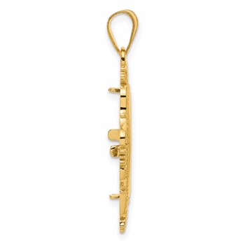 14k Polished Victorian with 16.5mm Prong Coin Bezel Pendant — alternate view