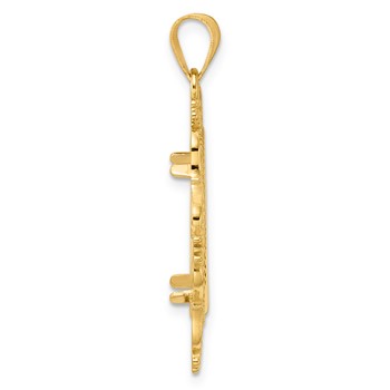 14k Polished Victorian with 18.0mm Prong Coin Bezel Pendant — alternate view