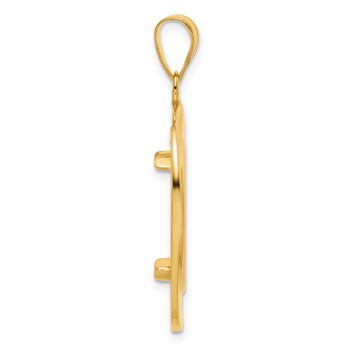 14k Polished Riptide with 16.5mm Prong Coin Bezel Pendant — alternate view