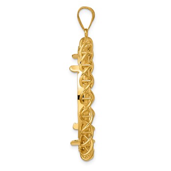 14k Diamond Cut Overlapping Singapore with 32.7mm Prong Coin Bezel Pendant — alternate view