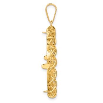 14k Polished Overlapping Singapore with 27.0mm Prong Coin Bezel Pendant — alternate view