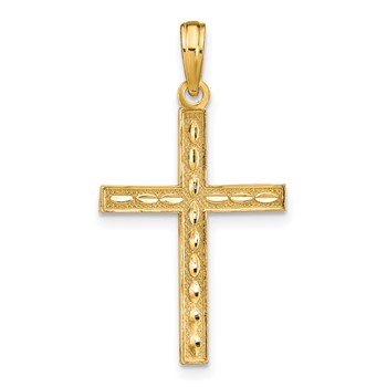 14K Reversible FAITH HOPE LOVE GREATEST LOVE Cross Pendant