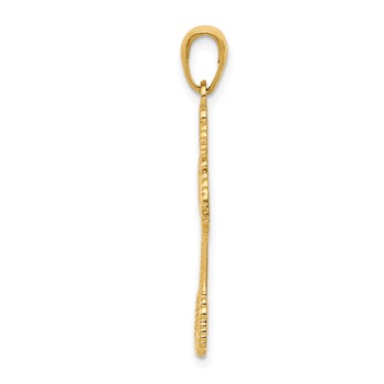 14K Beaded Cross with Heart Pendant — alternate view