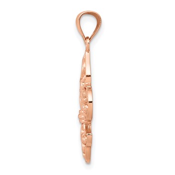 14k Rose Gold Fleur de lis Pendant — alternate view