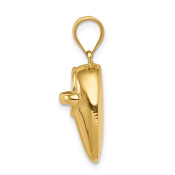 14K Polished 3-D Baby Shoe Pendant — alternate view