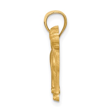 14K Satin Diamond-cut Boxer Dog Pendant — alternate view