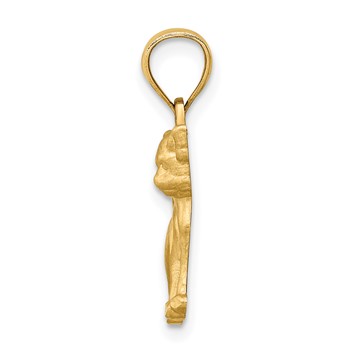 14K Satin Diamond-cut Chihuahua Dog Pendant — alternate view