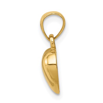 14K Polished Concave Back Heart Pendant — alternate view