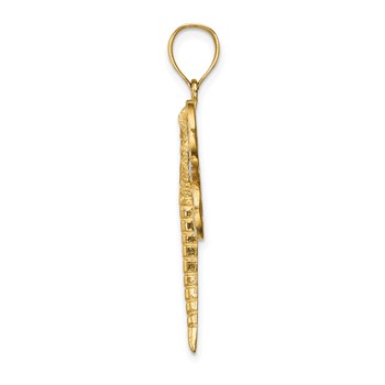 14K and White Rhodium Diamond-cut Dragonfly Pendant — alternate view