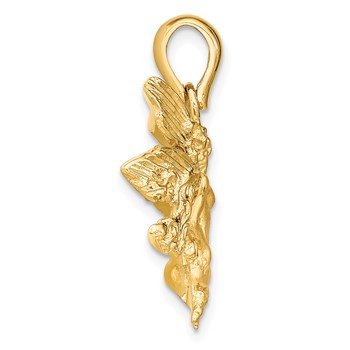 14k Satin and Polished Fairy Charm — alternate view