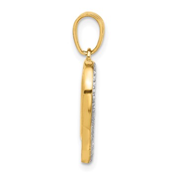 14K and White Rhodium Diamond-cut Infinity Heart Pendant — alternate view